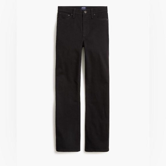 J. Crew Factory Petite Mid-Rise Flare Crop Jean with All-Day Stretch in Black - Picture 1 of 8